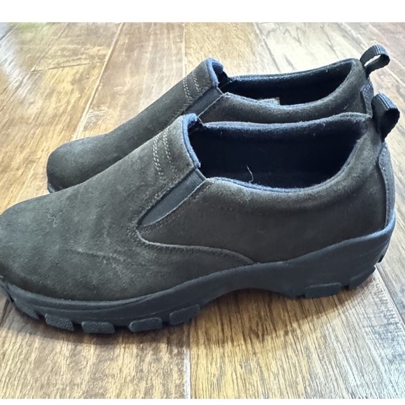 Lands End All-Weather Suede Slip-On Moc Shoes Woman's Size 9M Support - Picture 3 of 6